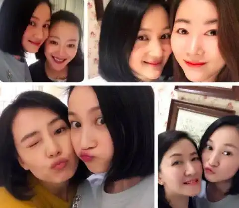 高圆圆在家待产太无聊,穿外套去闺蜜家做客,自拍合影玩得超疯