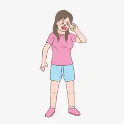 打电话女孩手绘卡通小清新02图片素材其他格式下载动漫人物大全