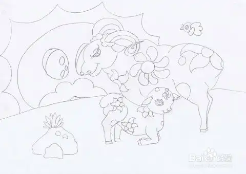 简笔画小羊跪乳