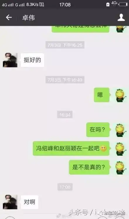 卓伟的聊天记录爆出,赵丽颖和他在一起了