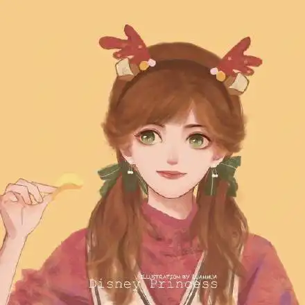 迪士尼公主新年贺图,艾莎想给你打电话,花木兰却在玩高冷自拍