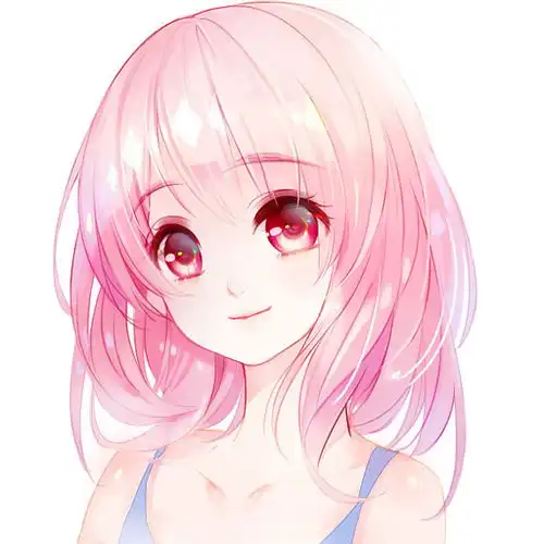 彩色发型大眼甜妹子