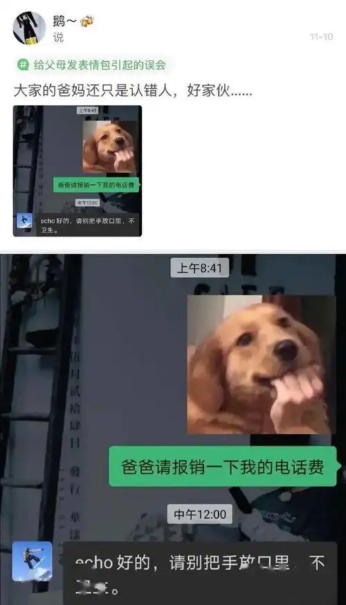 给爸妈发表情包引起的误会网友聊天记录笑出声