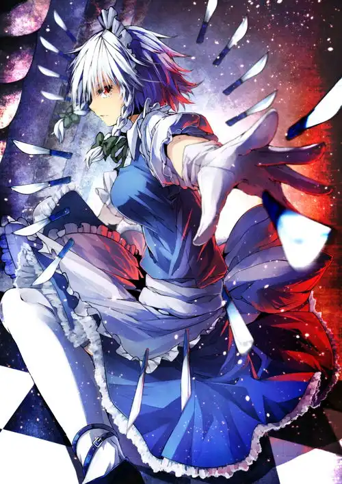 东方红魔乡十六夜咲夜完全潇洒的同人插画作品
