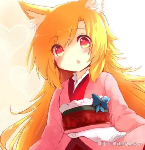 二次元卡通美图长着耳朵的梦幻女生狐妖小仙女了解一下