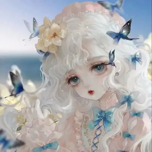 2022年闺蜜头像绝美手绘插画双人闺蜜头像