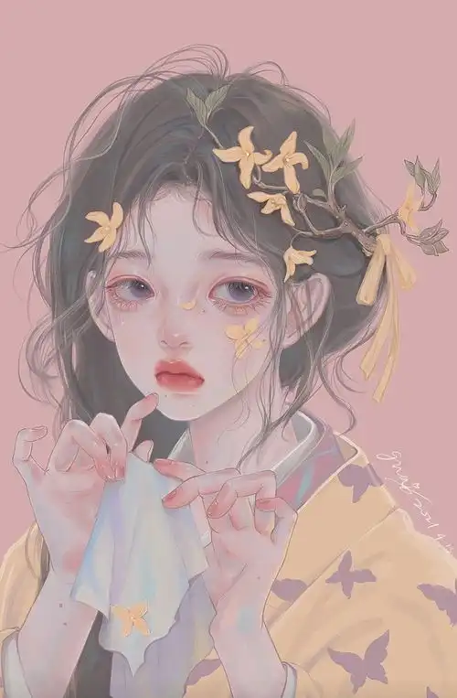 古典美人壁纸手绘有点冷