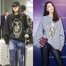 明星撞衫成流行趋势看李晖刘雯同穿卫衣谁更美
