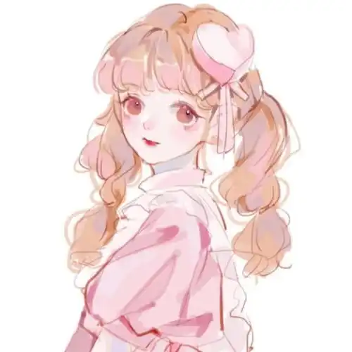 粉色卷发美女大眼萌图