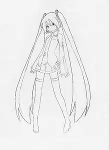 求miku初音的线稿