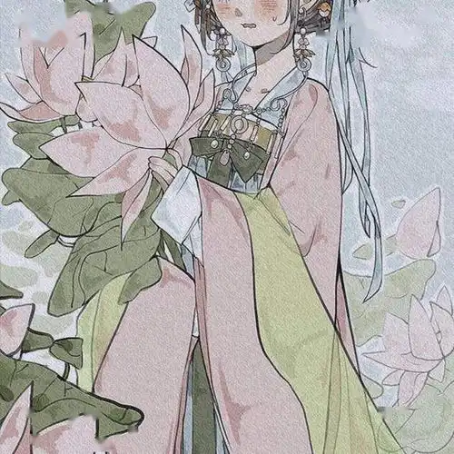 古风水彩插画局部你真好看,我不是在夸你,我只是在提醒迷你