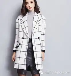 拼色毛呢大衣,穿出时尚御姐范儿